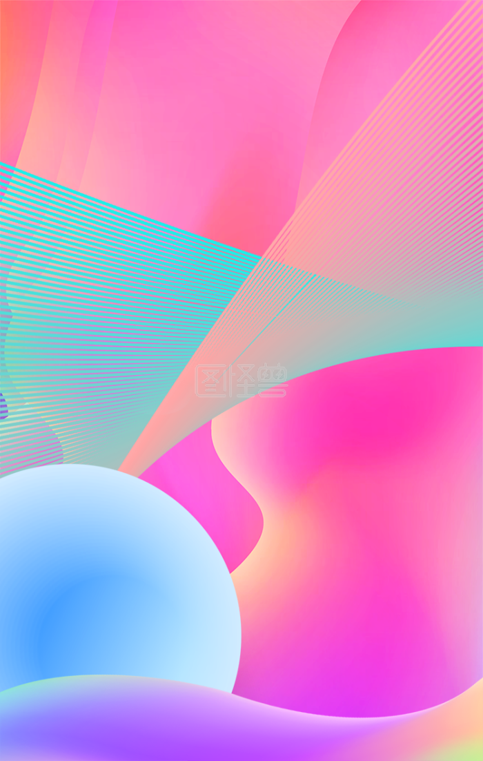 图怪兽原创元素梦幻彩虹渐变风格主题海报背景