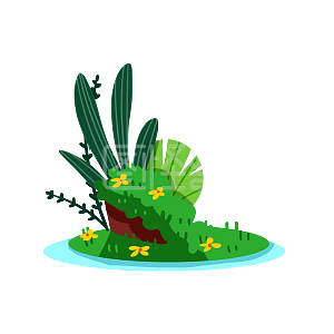 卡通植物草丛插画元素