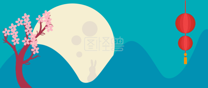 图怪兽原创元素中秋节公众号封面-背景素材图片-图怪兽