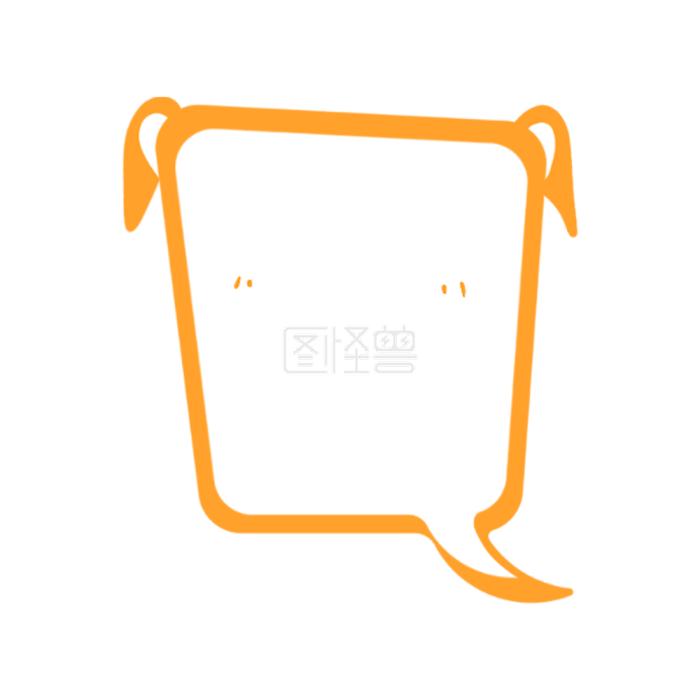 图怪兽原创元素卡通耳朵橘色文本框边框纹理