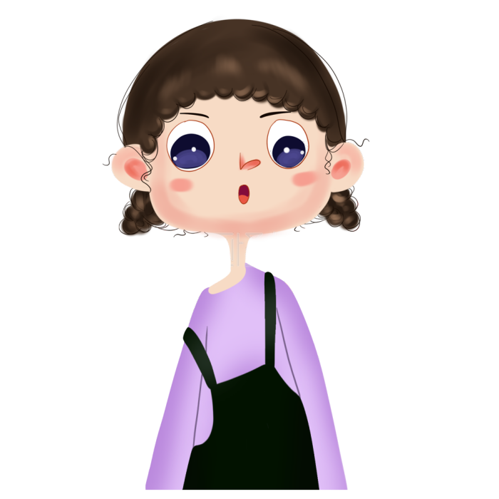 图怪兽原创元素卡通扎辫子的小女孩