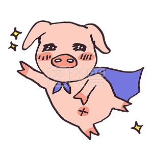 图怪兽原创元素卡通小猪飞天小猪插画表情包
