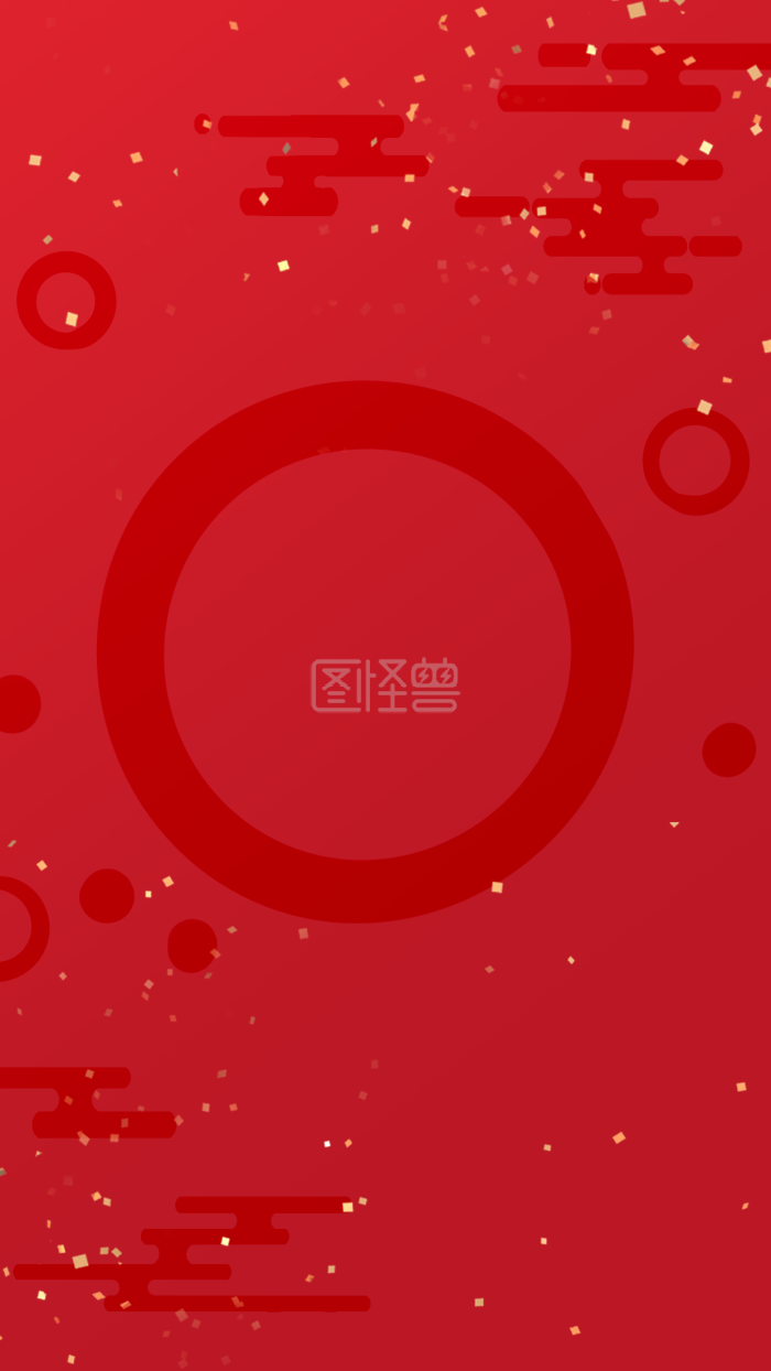 图怪兽原创元素红色大气简约金箔元素背景海报