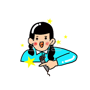 图怪兽原创元素卡通女孩表情包唱歌插画元素