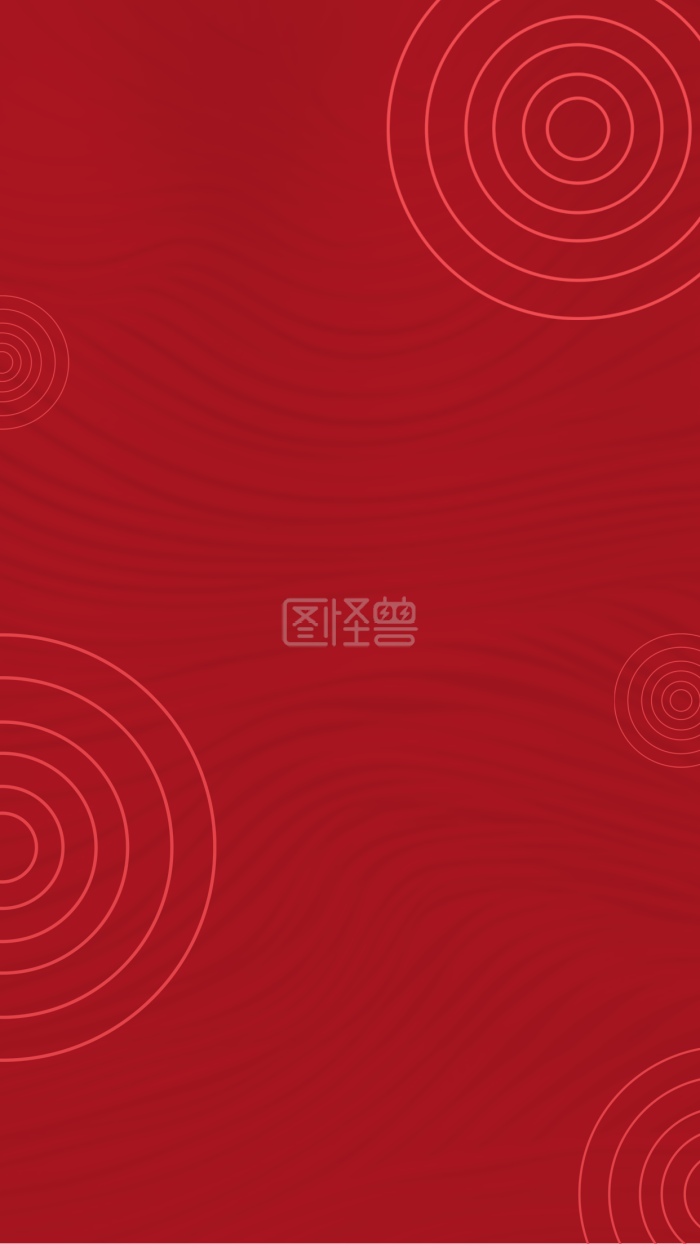图怪兽原创元素红色简约风格主题海报背景-背景素材
