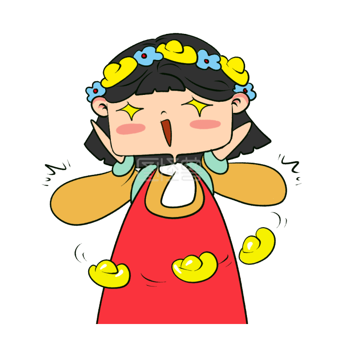 图怪兽原创元素发财啦卡通表情包