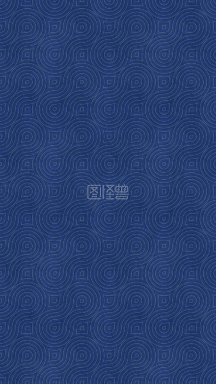 图怪兽原创元素蓝色古风中国风环形手机海报背景