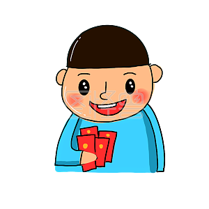 图怪兽原创元素卡通风西瓜头小胖子表情包很多红包插画元素