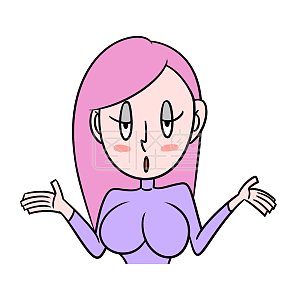 图怪兽原创元素胸太大好烦恼卡通表情包