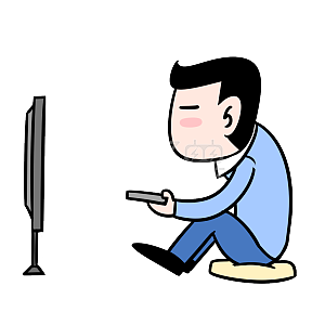 图怪兽原创元素窝在家里看电视表情包