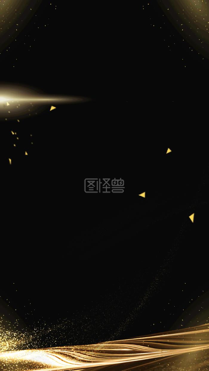 图怪兽原创元素黑金商务风风格h5手机海报