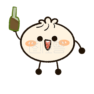 图怪兽原创元素 黄色 卡通 包子 喝酒 表情包