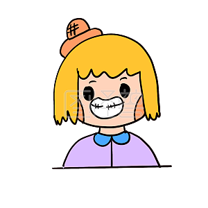 图怪兽原创元素卡通可爱女孩摊坏笑表情包插画元素
