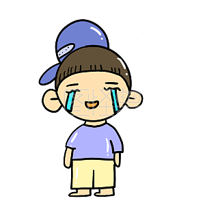 图怪兽原创元素小男孩大哭表情包插画元素