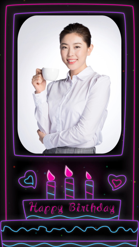 粒子霓虹灯抖音朋友圈生日祝福短视频模板