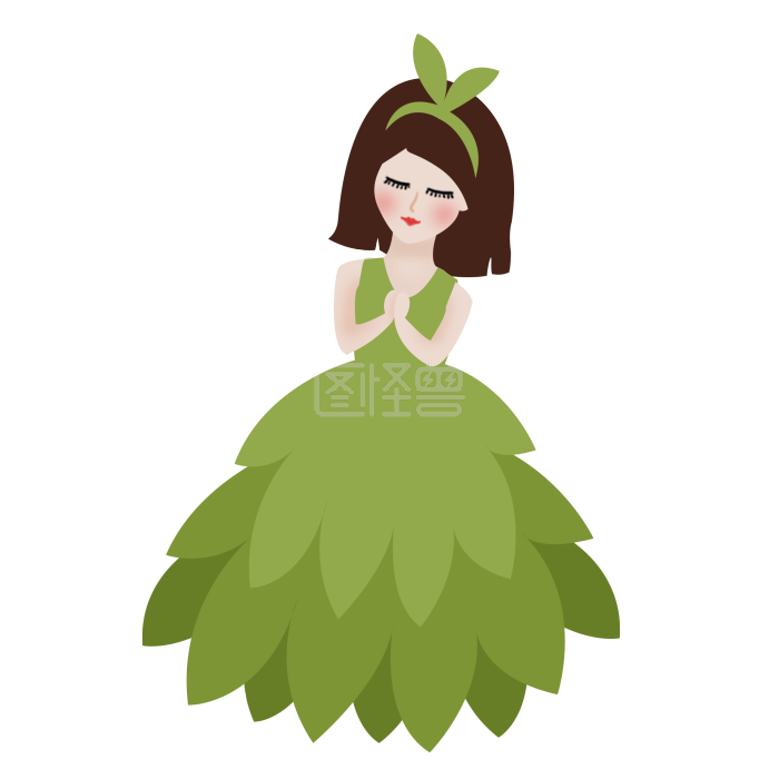 春天里的绿裙脚链左脚女生右脚女孩图片