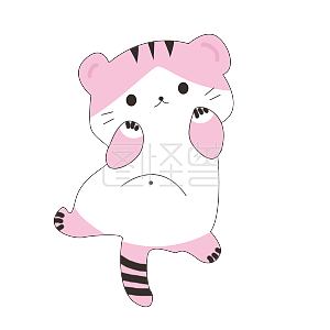 可爱粉色卡通手绘猫咪卖萌