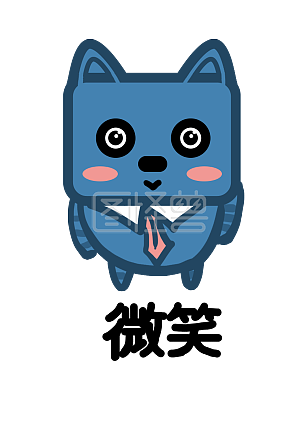 小猫方脸猫q版卡通角色动物形象聊天表情包微笑