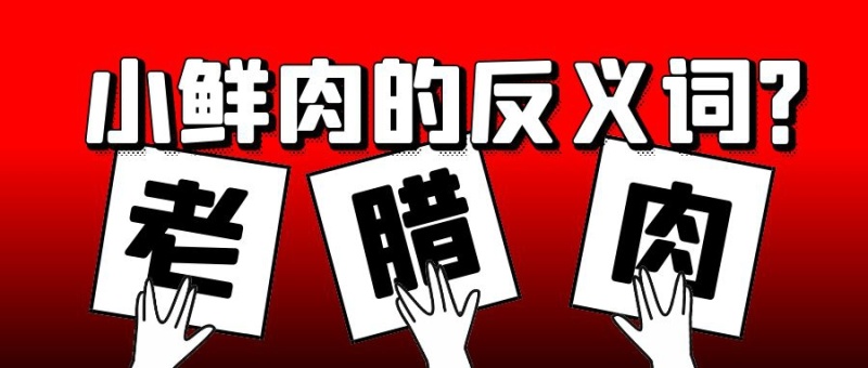小鲜肉反义词举牌红色卡通公众号封面首图