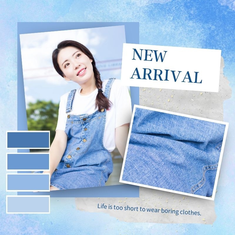 女装促销蓝色杂志风主图直通车