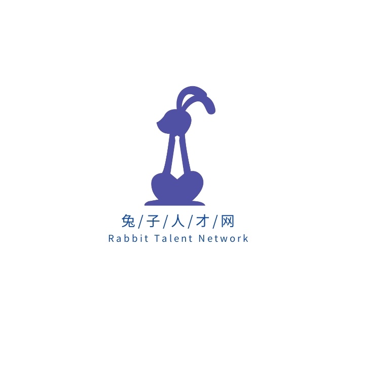 创意扁平人才网兔子宣传logo标志