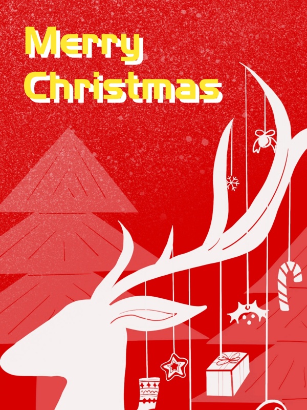 原创插画圣诞节平安夜海报贺卡展板