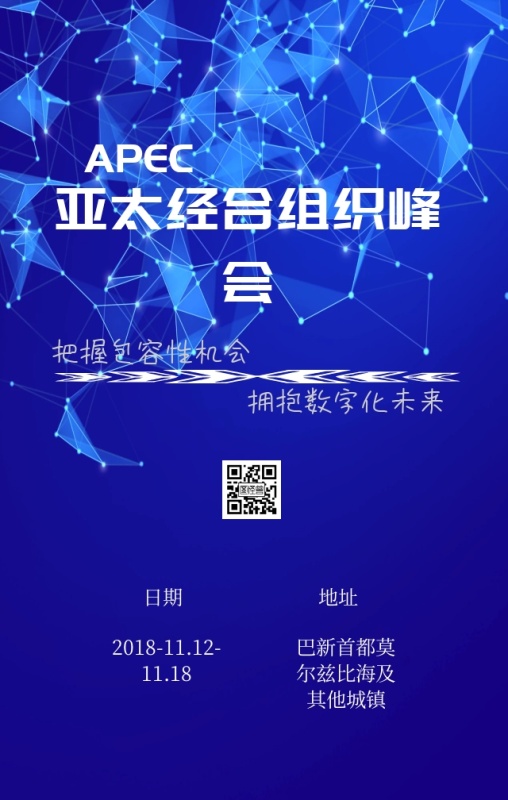 黑色质感亚太经合组织峰会手机海报
