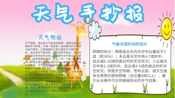 天气卡通简约手抄报