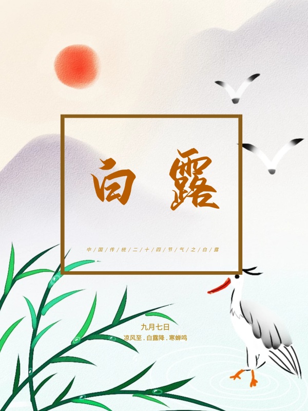 中国传统二十四节气白露通用商业海报