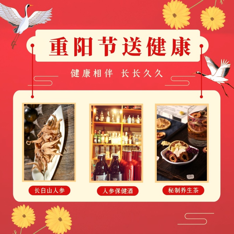 重阳节送健康产品晒图新媒体CD封面