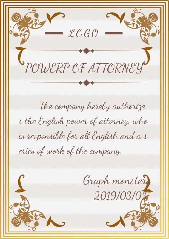 英文授权书欧式证书