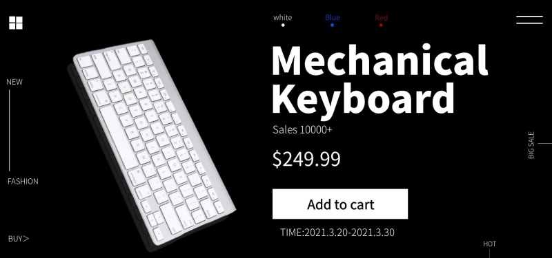 键盘英文电商黑色大气全屏banner