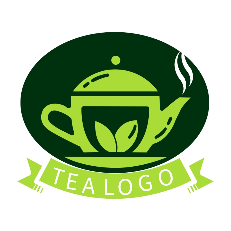 绿色茶壶英文LOGO