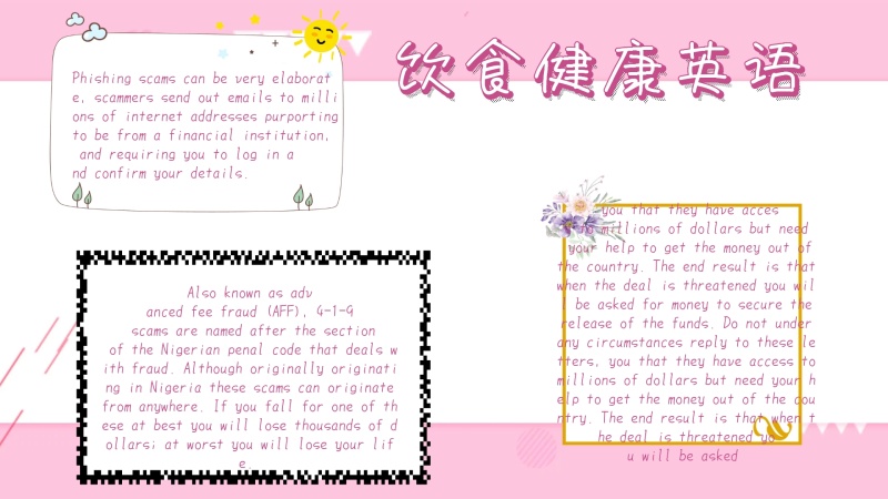 简约宣传饮食健康英语小报