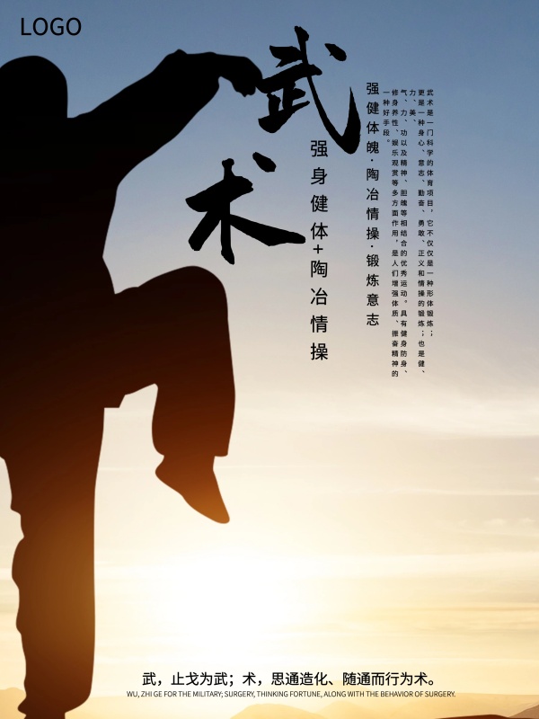 高清中华武术运动海报