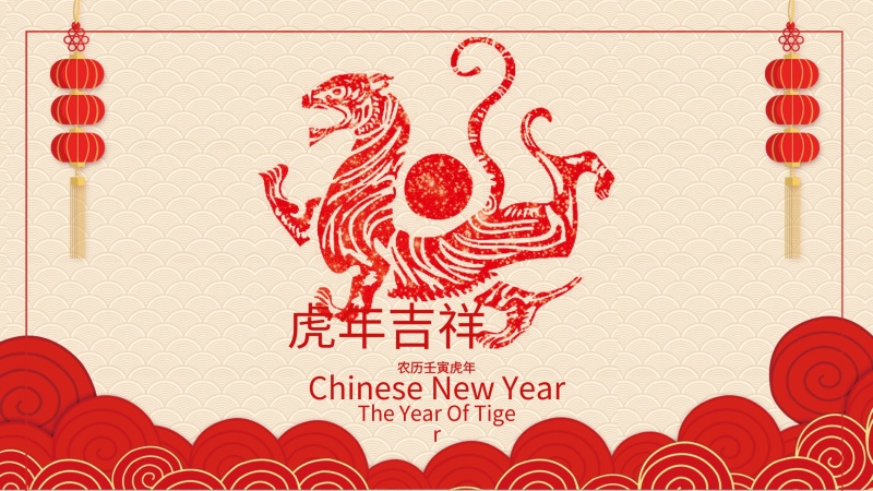 中国风虎年主题展板