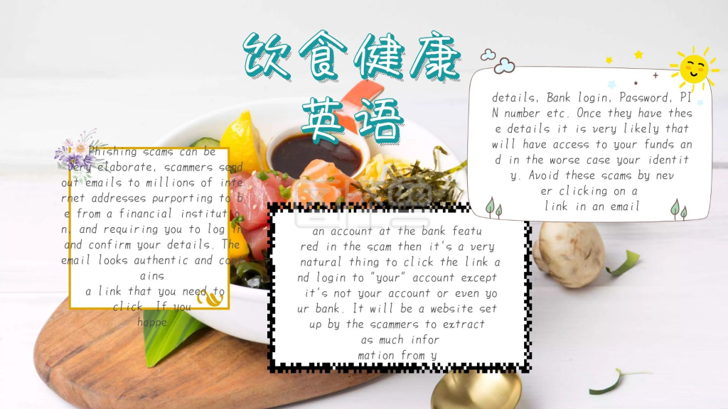 简约宣传饮食健康英语小报