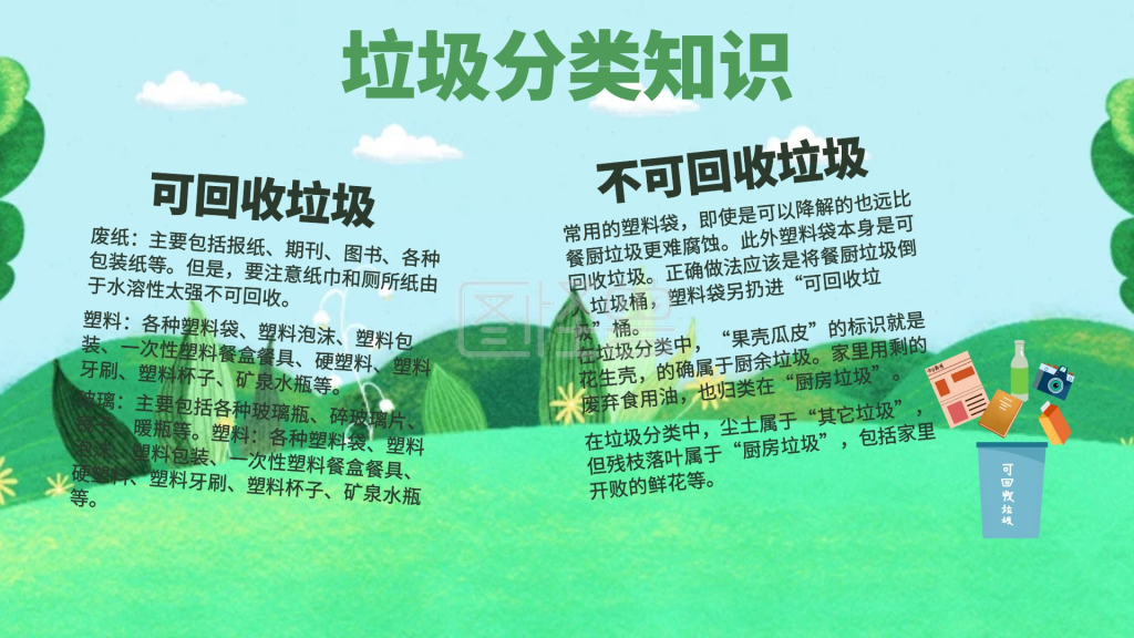 卡通垃圾分类知识手抄报
