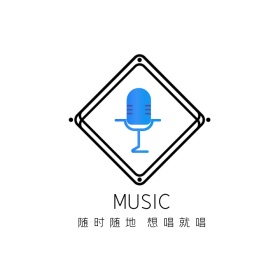 创意线条音乐唱歌软件logo设计
