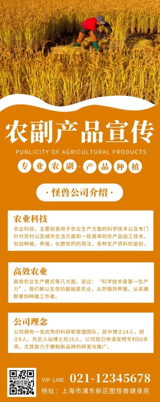 农副产品公司黄色简约风宣传营销长图