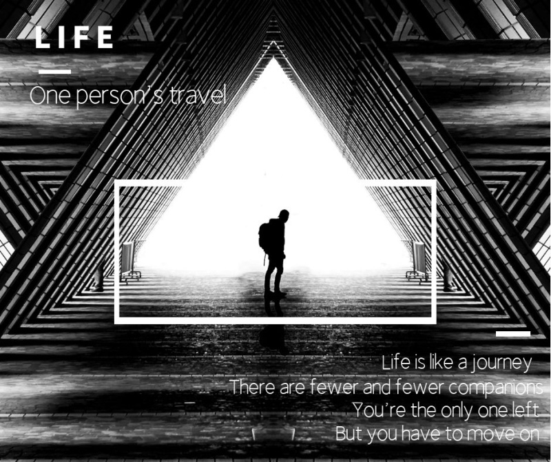 大气英文黑白人物剪影社交媒体配图