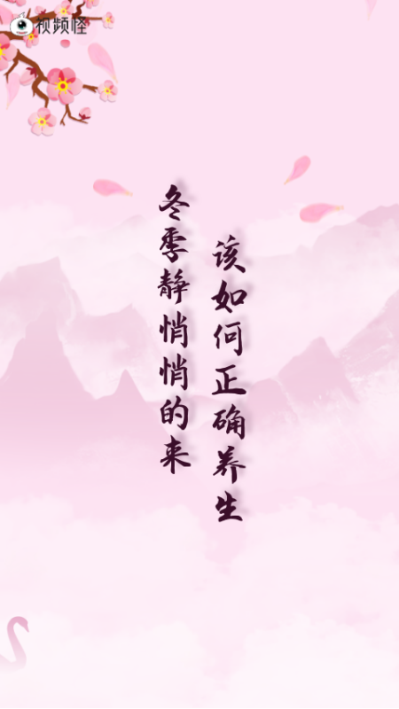 粉色水墨养生古风融图短视频模板