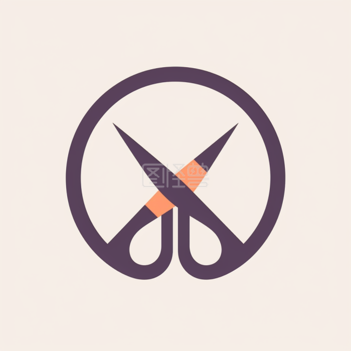 扁平化服装剪刀logo-背景素材图片-图怪兽