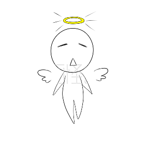 表情包线条小人飞天