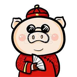 图怪兽原创素材卡通猪年元宝新春插画背景素材图片 图怪兽