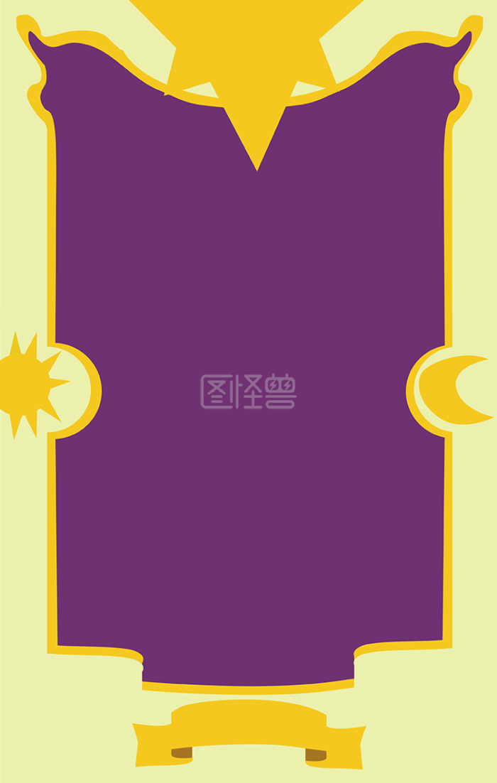 图怪兽原创元素 扁平 符咒 飘带 库洛牌