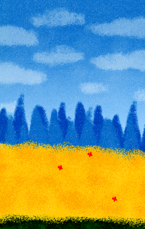 油菜花户外背景插画