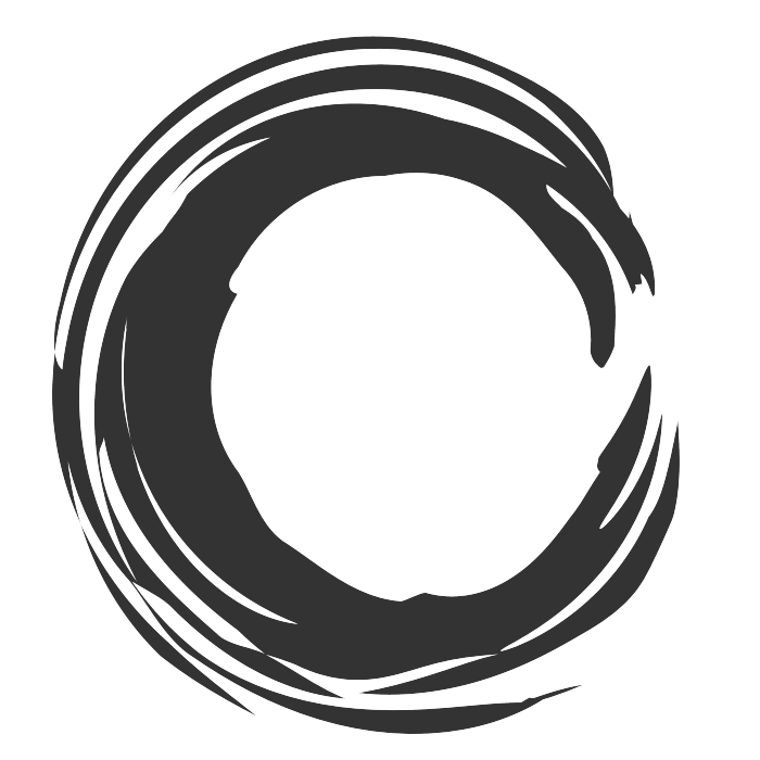 圆形古风水墨茶艺书法logo