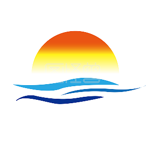 海滩日出日落简约现代旅游logo
