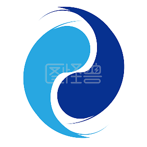 旅游寺庙古城现代简约蓝色八卦logo